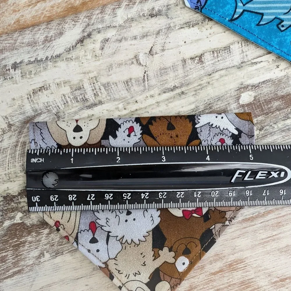 Hand Crafted Over the Collar Dog/Cat Bandanas Set of 3, XS